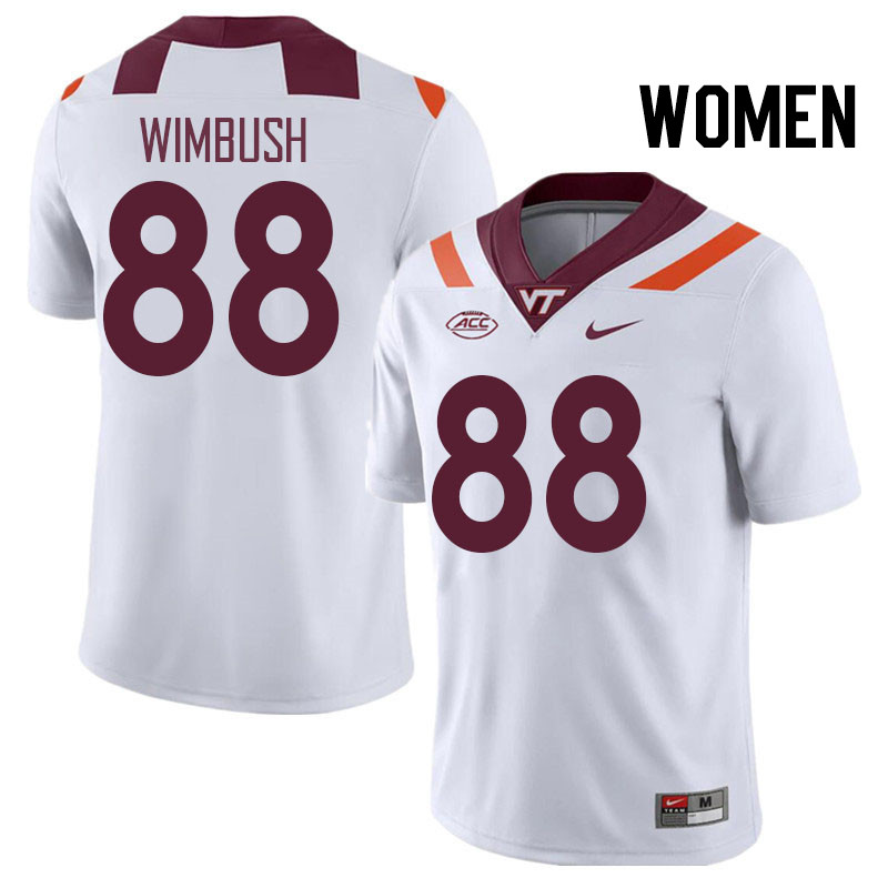 Women #88 Zeke Wimbush Virginia Tech Hokies College Football Jerseys Stitched Sale-White